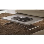 Les Tendances - Table basse relevable bois gris ciment Soft 110x70/140 cm-Couleur des pieds Chromé