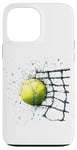 Coque pour iPhone 13 Pro Max Balle de tennis dans le filet pour les joueurs de tennis