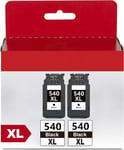 Pg-540Xl Remplacement Pour Cartouche Encre Canon 540 540Xl Pg-540 Canon Pg-540 Pg-540Xl Compatibles Pour Canon Pixma Mg3650 Mg3550 Mg4250 Imprimante (2 Noir)[X1205]