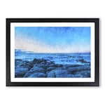 Big Box Art Sea View at Dawn Painting Framed Wall Art Picture Print Ready to Hang, Black A2 (62 x 45 cm)