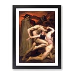 William Adolphe Bouguereau Dante And Virgil In Hell Classic Painting Framed Wall Art Print, Ready to Hang Picture for Living Room Bedroom Home Office Décor, Black A4 (34 x 25 cm)