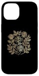 Coque pour iPhone 14 Rose florale botanique, style minimaliste