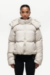 Cropped Hooded Puffer Jacket with Detachable Hood