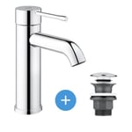 Grohe - Grohe Essence - set mitigeur de lavabo taille S + Bonde clic clac Grohe pour lavabo avec trop-plein (23590001-CLICCLAC)