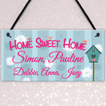 Personalised Home Sweet Home Hanging Plaque Cute Family Names Sign House Gift