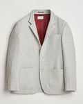 Brunello Cucinelli Cashmere Herringbone City Jacket Pearl Grey