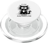 Cute Black Cat It's Fine I'm Fine Everything Is Fine Funny PopSockets PopGrip pour MagSafe