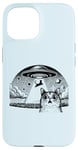 Coque pour iPhone 15 Alien Cat Meme - Drôle de vaisseau spatial OVNI