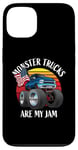 iPhone 13 Monster Trucks Are My Jam Funny 4x4 Monster Truck Cartoon Case