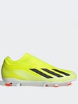 adidas Mens X Crazyfast League Laceless Firm Ground Football Boots -Yellow/Black/White, Black/White, Size 10, Men