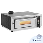 Royal Catering Elektrisk pizzaovn - 4 x 33 cm 1 kammer 4200 W digital ildleirestein