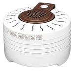 MPM MSG-17 Déshydrateur Alimentaire Électrique, 4 Plateaux 28 cm, sans BPA, Sèche les Fruits, Légumes, Viande, Herbes, 250W, Blanc