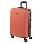 ITACA - Valise Moyenne, Valises Rigides, Valise Rigide, Valise Semaine pour Tout Voyage, Valise Soute de Luxe 71160, Corail-Anthracite