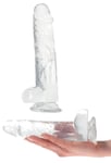 Grand transparent avec ventouse gode vaginal maxi anal faux pénis réel