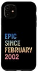 Coque pour iPhone 11 23e anniversaire homme femme épique depuis février 2002