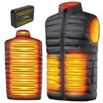 LABEWVI Gilet chauffant, veste chauffante pour homme femme, doudoune matelassée avec 25000mAh 7.4V batterie incluse, manteau Électrique