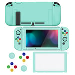 playvital ZealProtect Coque pour Nintendo Switch,Cover de Protection pour Switch avec Protection d'écran en Verre Trempé&Capuchon Joystick&Caps Boutons Direction ABXY-Vert Brumeux