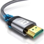 Cable Hdmi 2.1 8K 2M Ultra Hd 48Gbps Ethernet High Speed 8K@60 Hz,4K@120 Hz,Hdcp 2.2&2.3,Dolby Vision,3D,Vrr,Compatible Avec Ps5/4/3,8K Gaming,Tv,Lecteur Blu-Ray,Projecteur