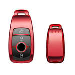 Car Key Shell,Car Key Case Cover for Mercedes Benz 2017 E Class W213 2018 S class Car Accessories Keychain Keyring E-red