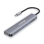 LENTION 8 in 1 USB C Hub, Adaptor with 4K 60Hz HDMI, Type C Data Port, 100W PD Charging, SD/Micro SD Card Reader, 3 USB 3.0, for 2023-2016 MacBook Pro, New Mac Air/Surface, More, (CE18s, Space Gray)