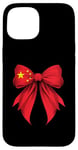 iPhone 15 China Flag Chinese Pride Coquette Ribbon Case