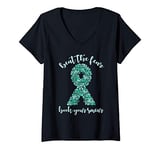 Womens Beat the Fear Book Your Smear - Cervical Cancer Awareness V-Neck T-Shirt