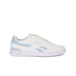 Reebok Women's Court Advance Clip Tennis Shoes, Chalk/SOFTBLUE/FIERCEGOLD, 7.5 UK