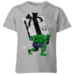 Marvel The Incredible Hulk Christmas Present Kids' Christmas T-Shirt - Grey - 3-4 ans