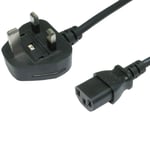 Kettle Lead Power Cable 3 Pin UK Plug For PC Computer Monitor C13 Cord 1.8m IEC