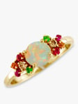 London Road 9ct Gold Sapphire, Diamond, Tsavorite and Opal Harlequin Ring, Multi