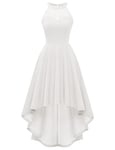 Bbonlinedress Robe Cocktail Mariage de Soirée Femme Longue pour Cocktail Bal de Promo Guinguette Demoiselle d'honneur Epaule Dénudée Ivory L