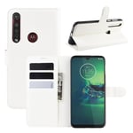 Motorola Classic Moto G8 Plus flip kuoret - Valkoinen