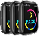 ivoler 3 Pièces Protection écran Coque pour Apple Watch 44mm SE 2 (2022) SE (2020) Series 6 5 4, Couverture Complète Étui de Protection D'écran en TPU Souple, Antichoc Anti-Rayures Bumper Housse