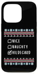 iPhone 13 Pro Nice, Naughty, Hildegard Christmas Ugly Sweater Style Case