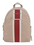 Michael Kors Pink Backpack PVC Logo Pattern Medium Abbey Womens Rucksack Bag