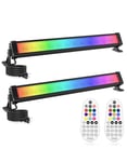 Projecteur Led RGB Barre 25W CLV Spot LED Couleur avec Télécommande RF 360° Barre LED RGB Multicolore et Luminosité Réglable Éclairage LED RGB Minuterie et Mémoire Lampe LED RGB Étanche IP66 pour Bar