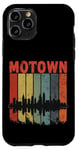 Coque pour iPhone 11 Pro Motown Vintage Inspired Detroit City Skyline 50s 60s 70s