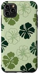 Coque pour iPhone 11 Pro Max Green Hibiscus Floral Hawaiian Flowers Island Tropical Beach