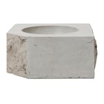 Louise Roe-Gallery Object Low Square Lysestage 8 cm, Grå Marmor