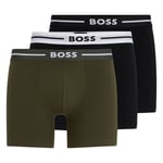 BOSS Men's Boxer Shorts, 3er Pack - Boxer Briefs 3P Bold, Cotton Stretch, Log