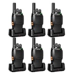 Retevis H777 Walkie Talkies for Adults Long Range, Rechargeable Two Way Radio VOX Hands Free, Type C, Flashlight, 16 Channel, CTCSS/DCS, Walky Talky for Security, Hotel (Black, 6 Pcs)