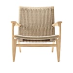 Carl Hansen - CH25, Klarlackad Ek, Naturflätat papperssnöre - Fåtöljer - Hans J. Wegner - Träfärgad - Naturmaterial/Trä