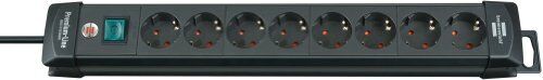 Brennenstuhl Premium-Line Power Strip 8-way Sockets Color: Black