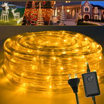 Tolletour - einfeben Tuyau lumineux led Chaîne de lumière Tuyau lumineux Party Light Garden jaune-10m