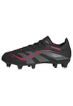 adidas Predator League Junior Football Boots Soft Ground Basket, Core Black/Grey Four/Lucid Red, 24 EU