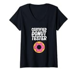 Womens Funny Donut Design For Men Women Doughnut Lover Donut V-Neck T-Shirt