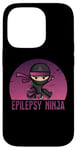 Coque pour iPhone 14 Pro Epilepsy Ninja Support de sensibilisation à l'épilepsie avec ruban violet