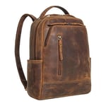 STILORD 'Aiden' Vintage Leather Backpack Unisex Causal Rucksack for Men and Women Daypack for 13.3 inch Laptop Work Uni Office School Genuine Leather, Colour:vinto - Brown