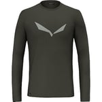 SALEWA Solidlogo Dry Long Sleeve Tee Men, Dark Olive, S