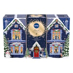 NIVEA Advent Calendar 2024, Women's Gift Set Includes Moisturiser, Face Masks, Lip Balms, Body Cream, Shower Gel, Anti-Perspirant, and More, Complete Skincare Set